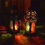 Classique Marocaine Décor Coupe-Vent Bougie Votives De Fer En Verre Suspendu Chandelier Bougie Lanterne Parti Décoration De Mariage