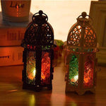 Classique Marocaine Décor Coupe-Vent Bougie Votives De Fer En Verre Suspendu Chandelier Bougie Lanterne Parti Décoration De Mariage